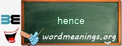 WordMeaning blackboard for hence